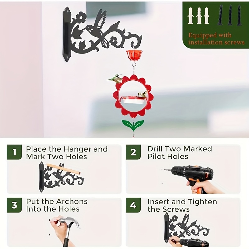 Hummingbird Metal Wall Plant Hanger Bracket