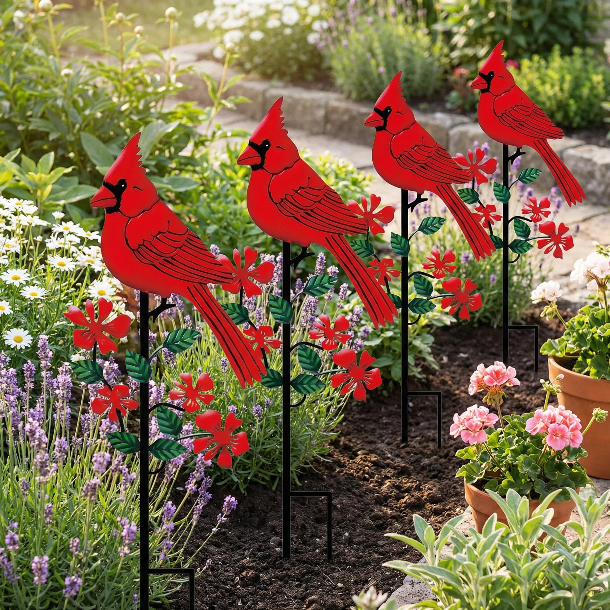 Cardinal Garden Stake for Lawn and Garden