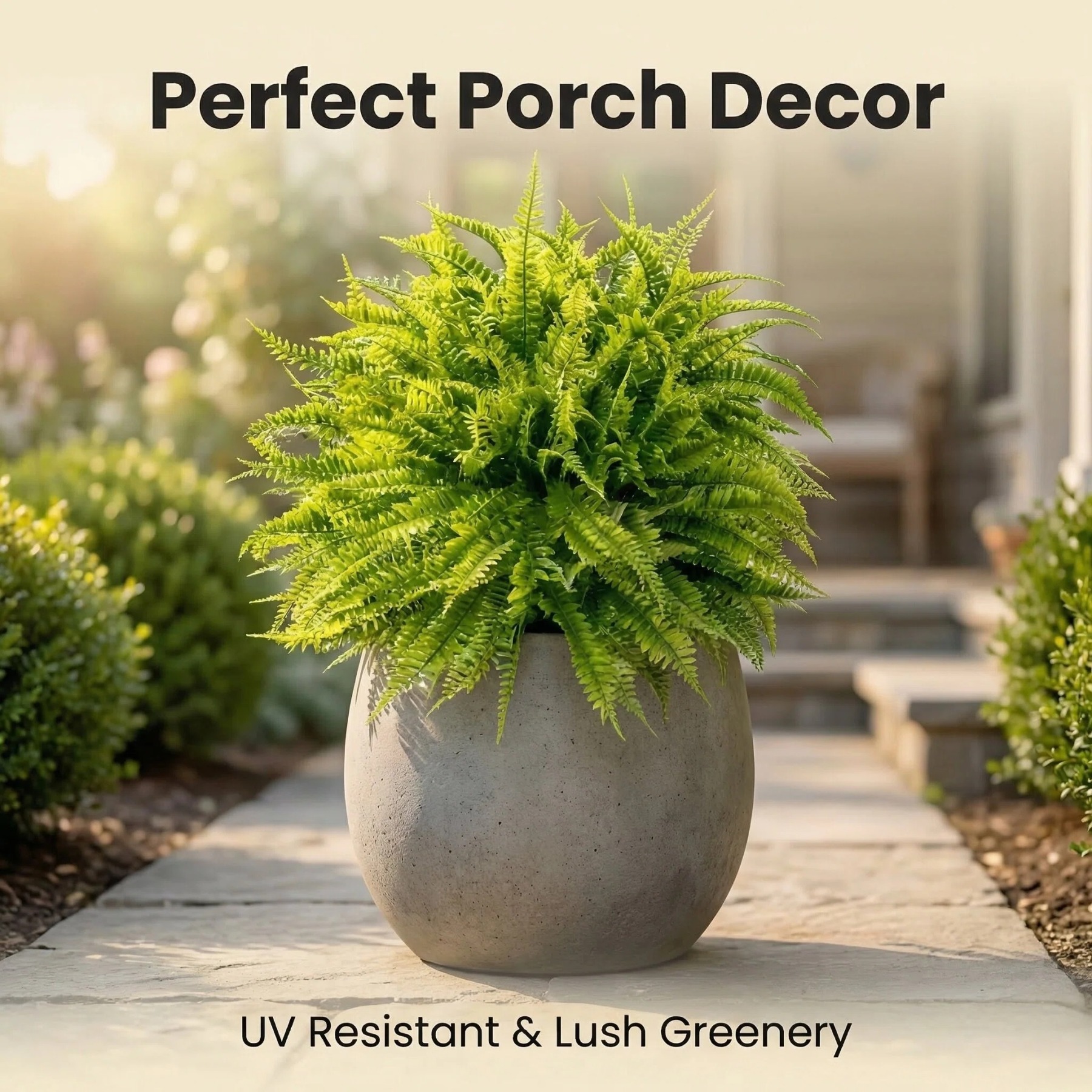 Artificial Fern Garden Stake for Outdoor Landscaping