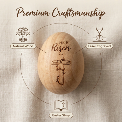 6 Pcs Christian Easter Wooden Eggs for Basket Stuffers & Gifts