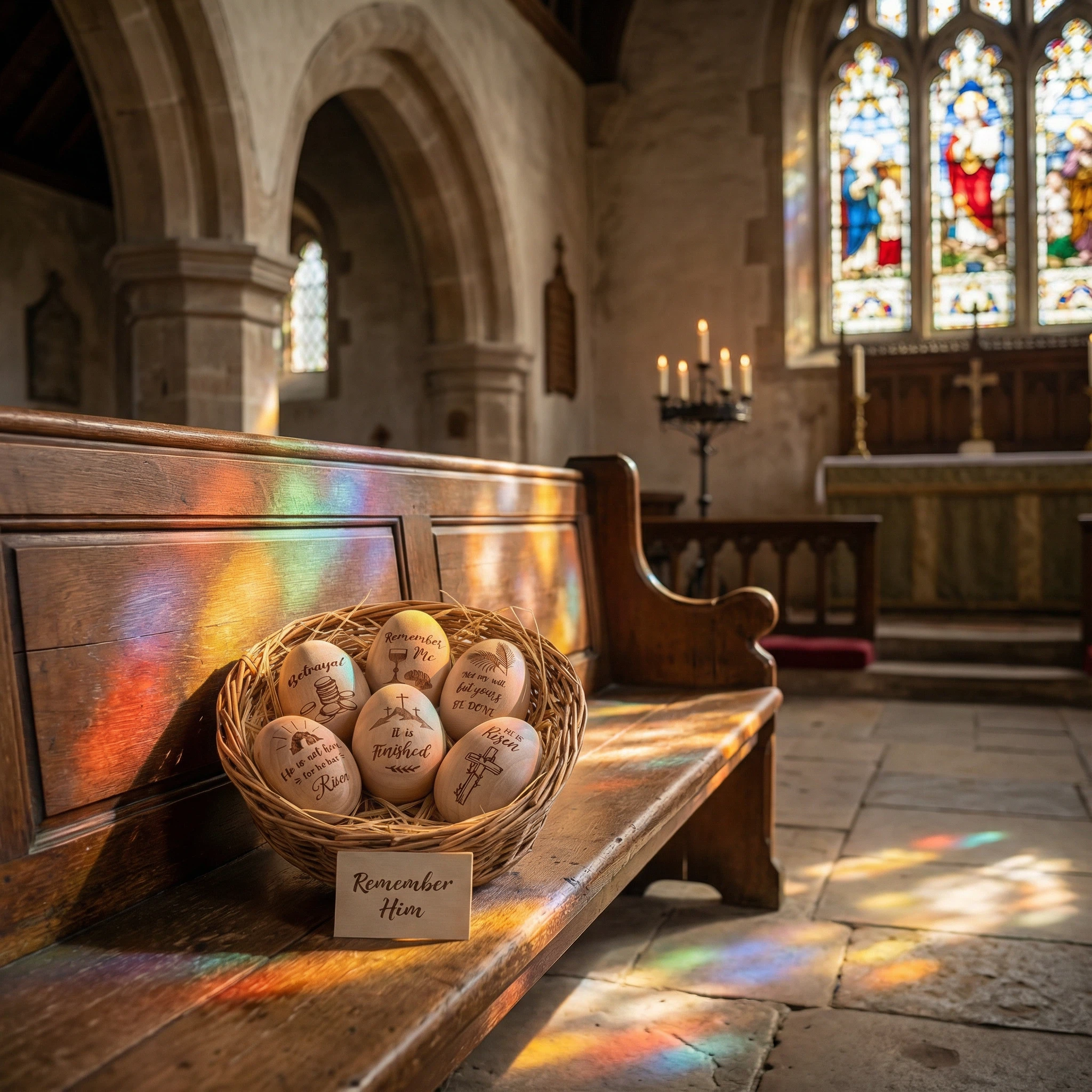 6 Pcs Christian Easter Wooden Eggs for Basket Stuffers & Gifts