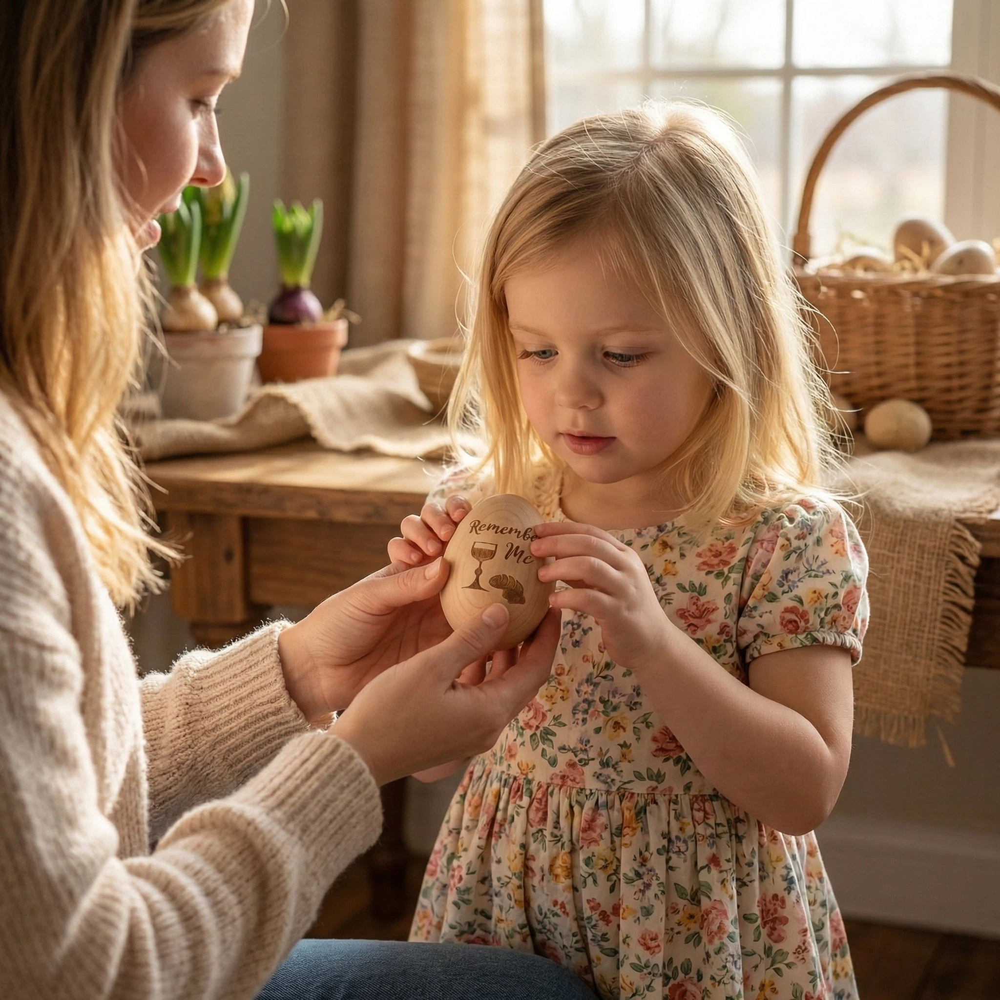 6 Pcs Christian Easter Wooden Eggs for Basket Stuffers & Gifts