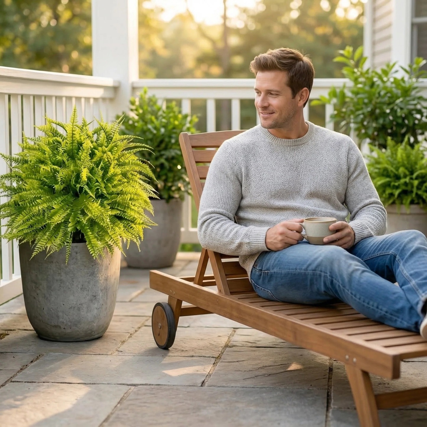 Artificial Fern Garden Stake for Outdoor Landscaping