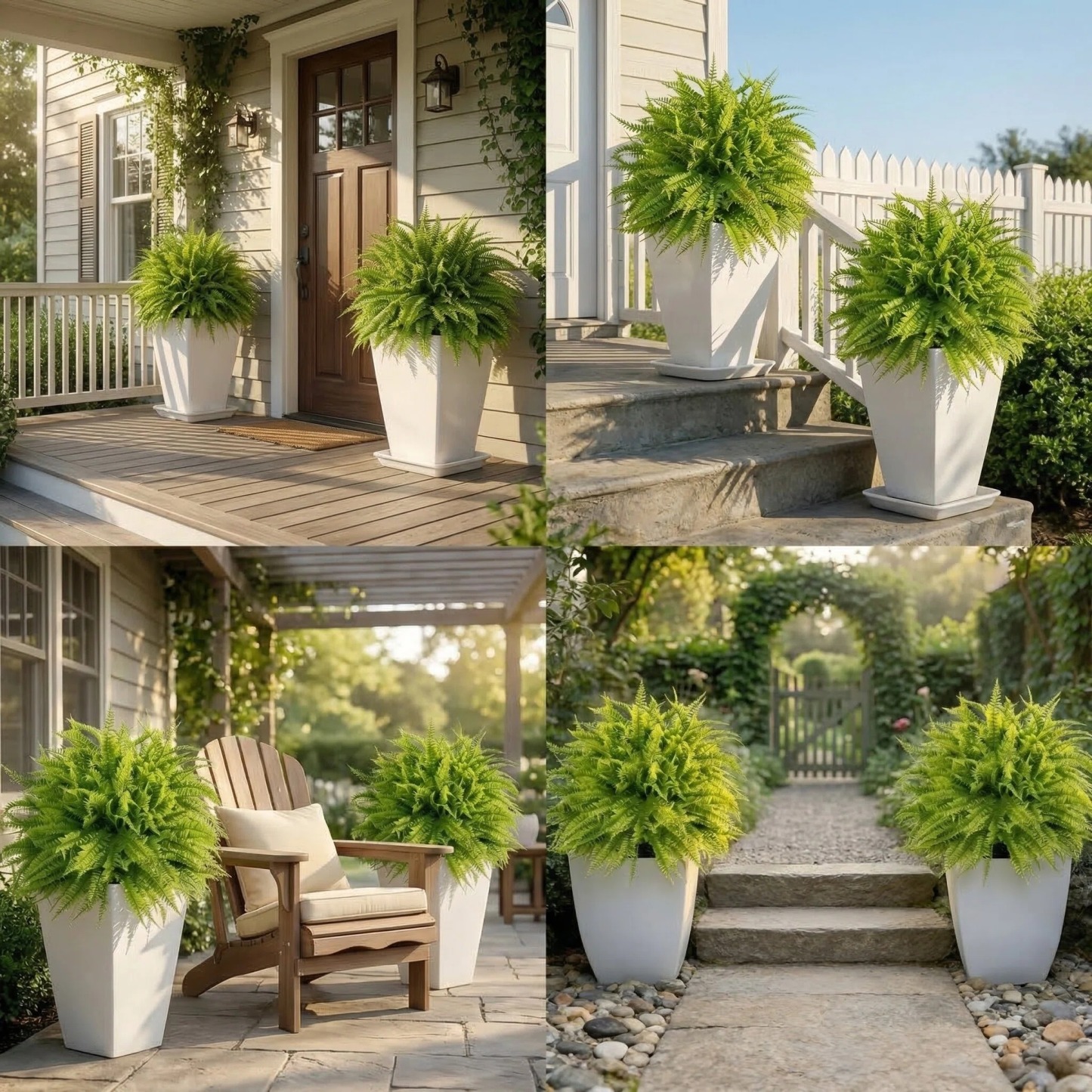 Artificial Fern Garden Stake for Outdoor Landscaping