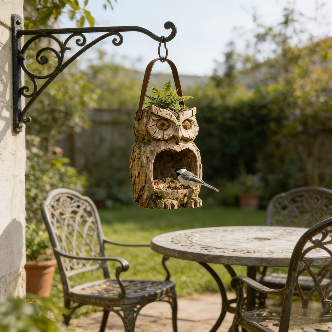 Woodland Owl Hanging Bird Feeder