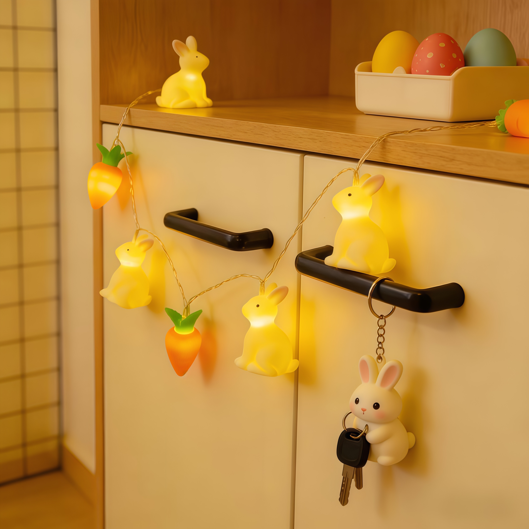Bunny & Carrot Easter String Lights