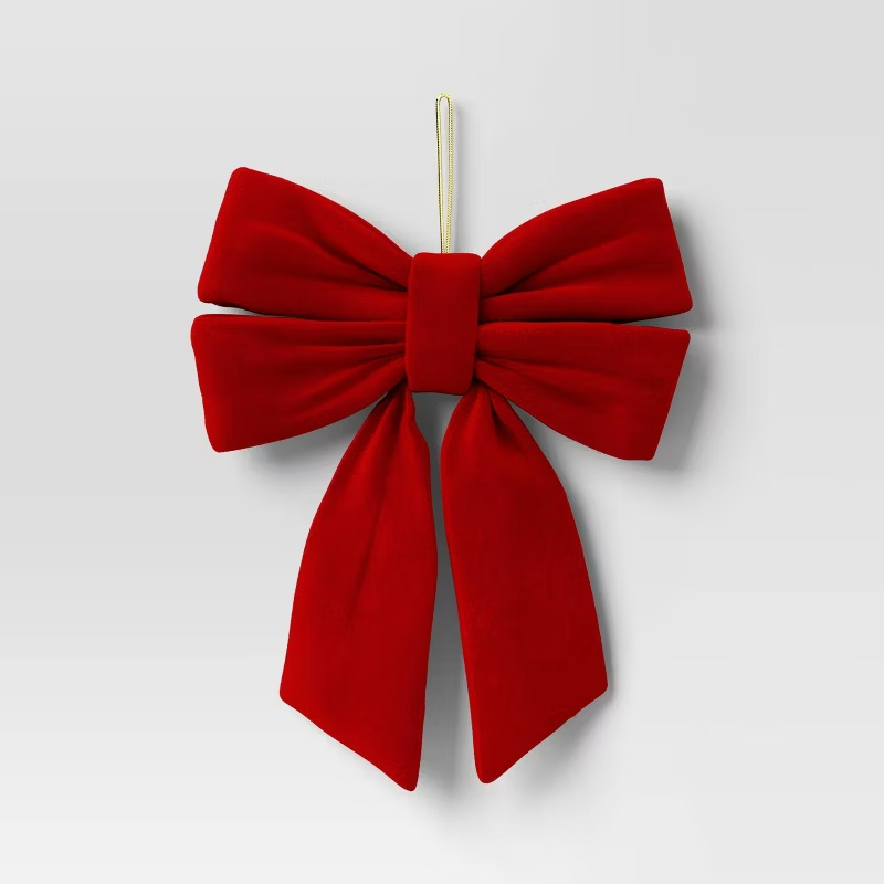 Red Velvet Christmas Bows for Tree, Wreath, and Chair Decoration