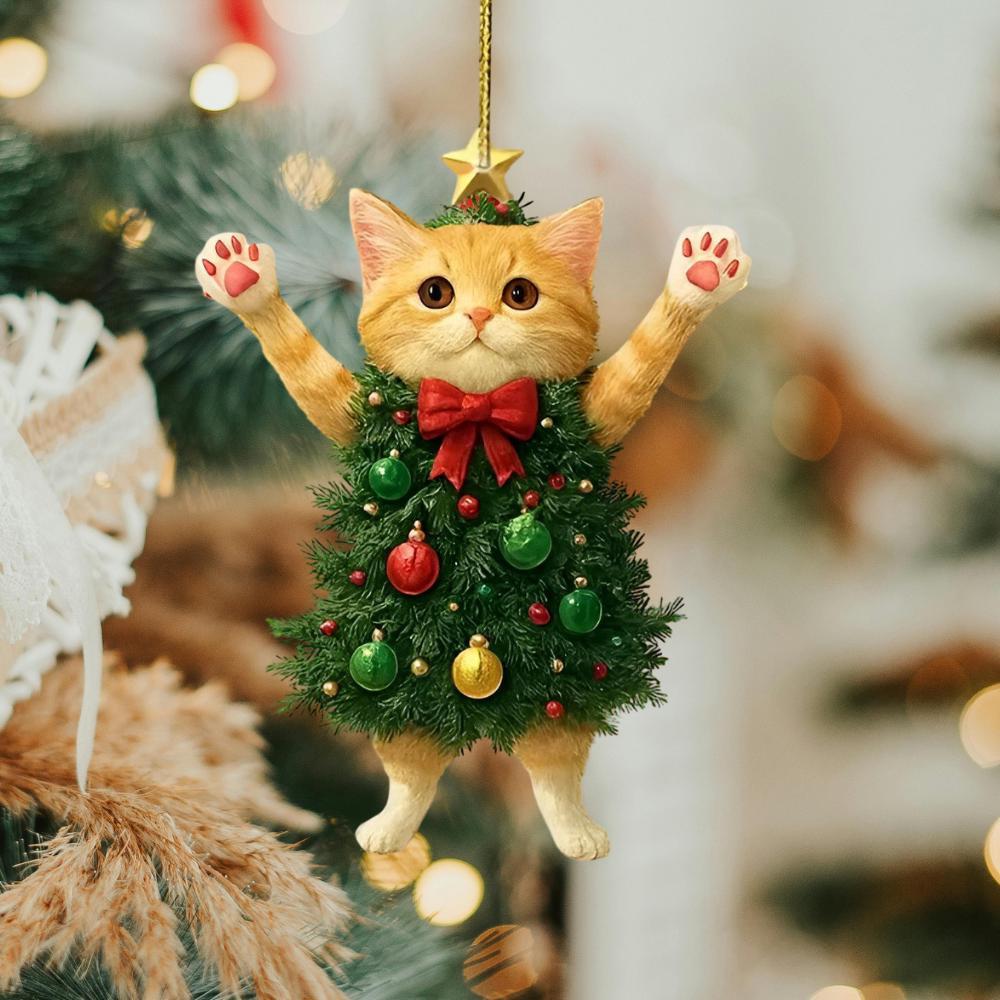 Cat Christmas Tree Ornament
