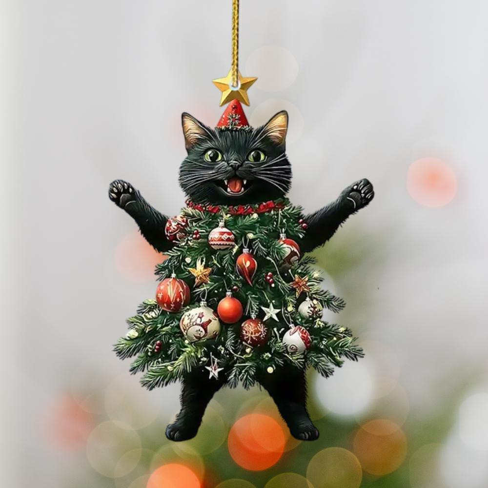 Cat Christmas Tree Ornament