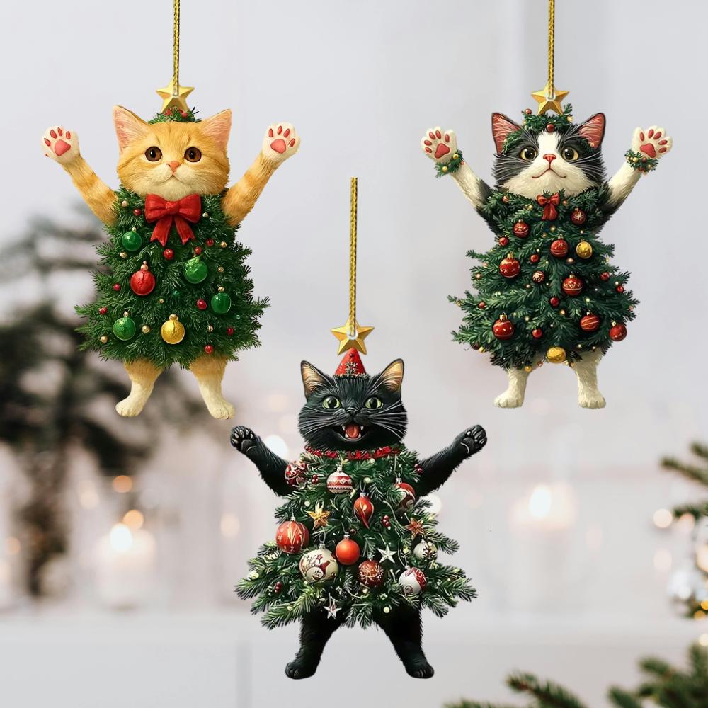 Cat Christmas Tree Ornament