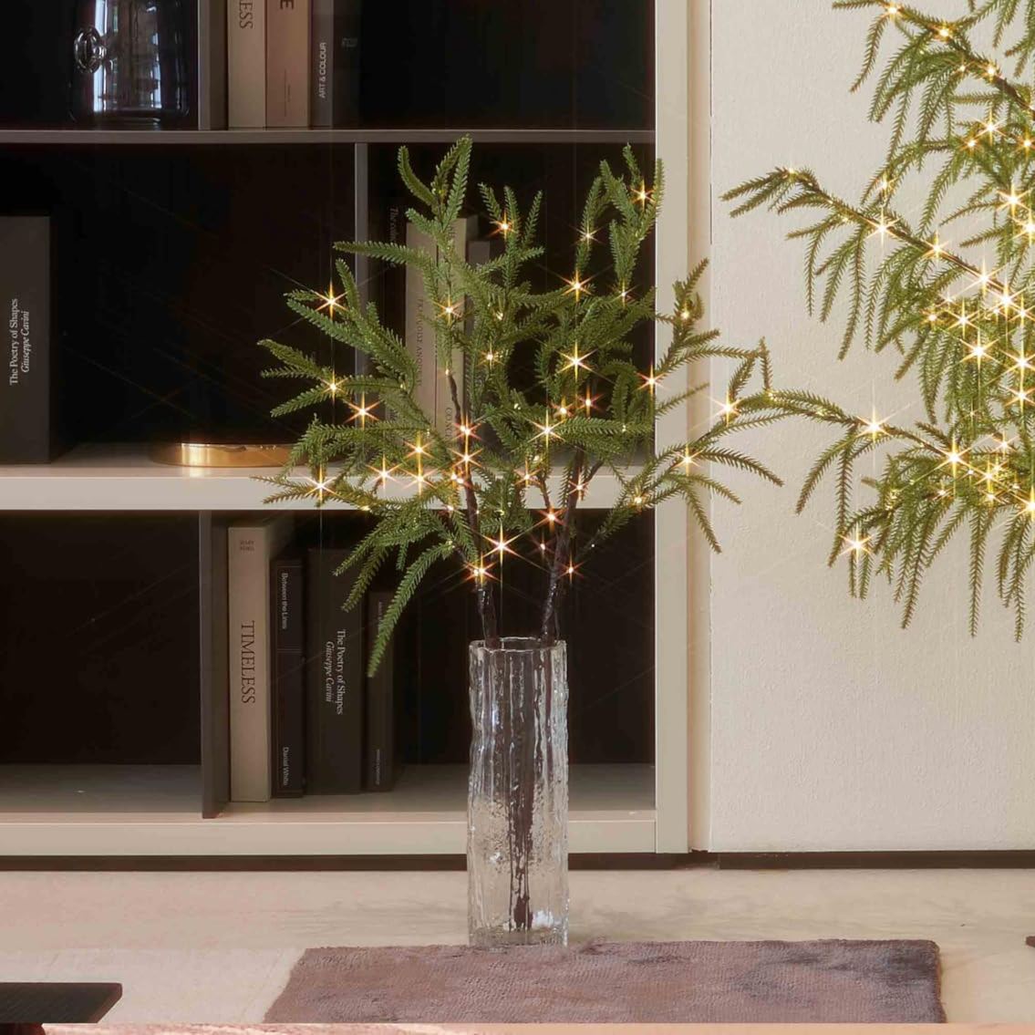 Pre-lit Norfolk Pine Branches with 60 Fairy Lights & Timer