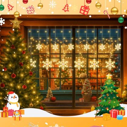 Christmas Snowflake Icicle Hanging String Lights