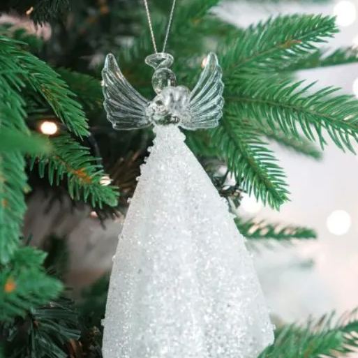 Glass Crystal Angel Christmas Ornament