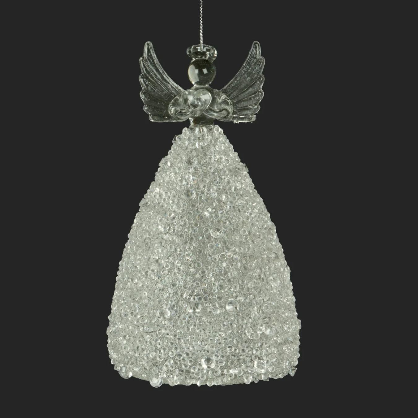 Glass Crystal Angel Christmas Ornament