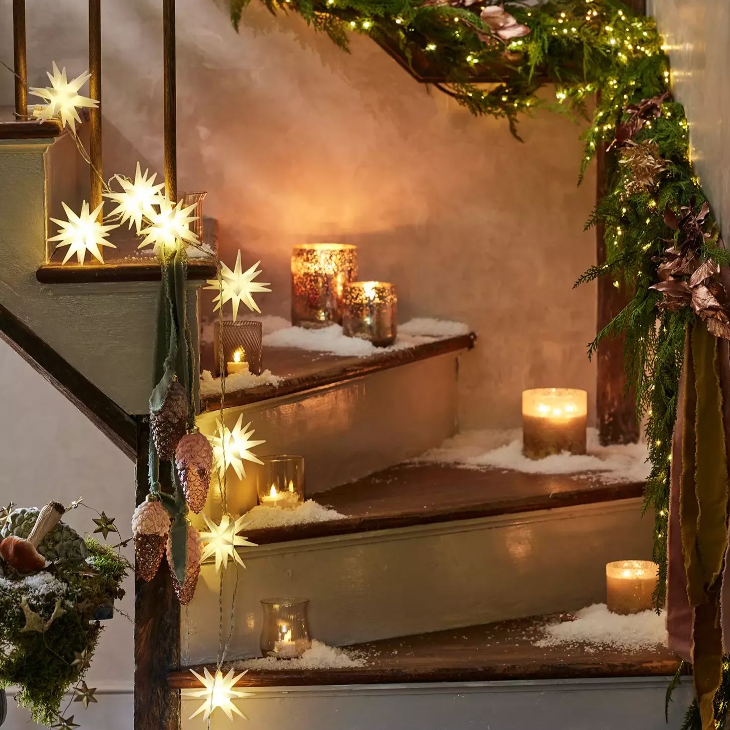 Set of 8 LED Star String Lights