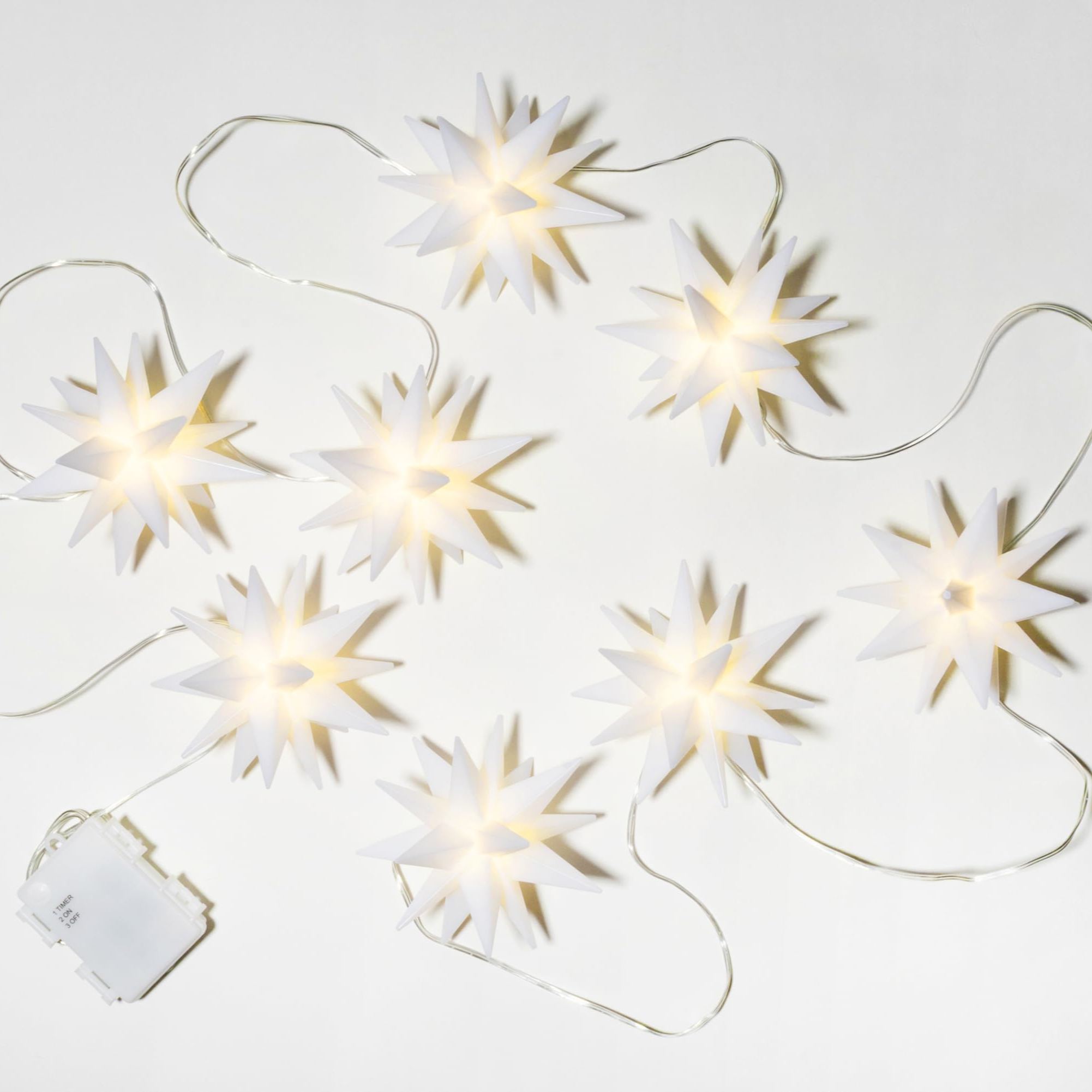 8-Pack LED 3D Star String Lights