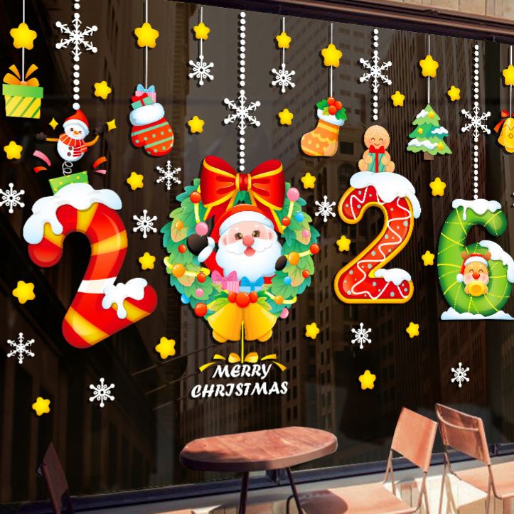 Christmas Window Static Clings Sticker Set