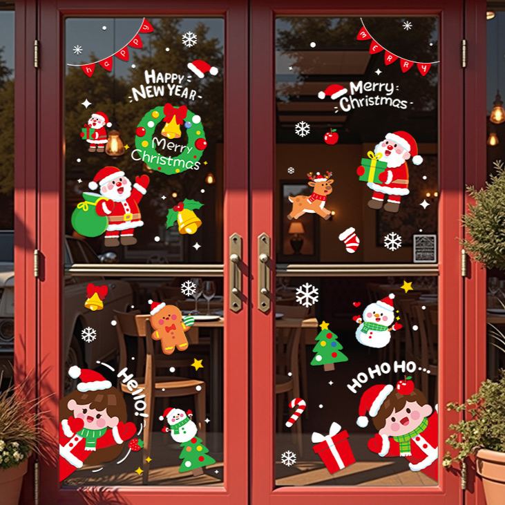Christmas Window Static Clings Sticker Set