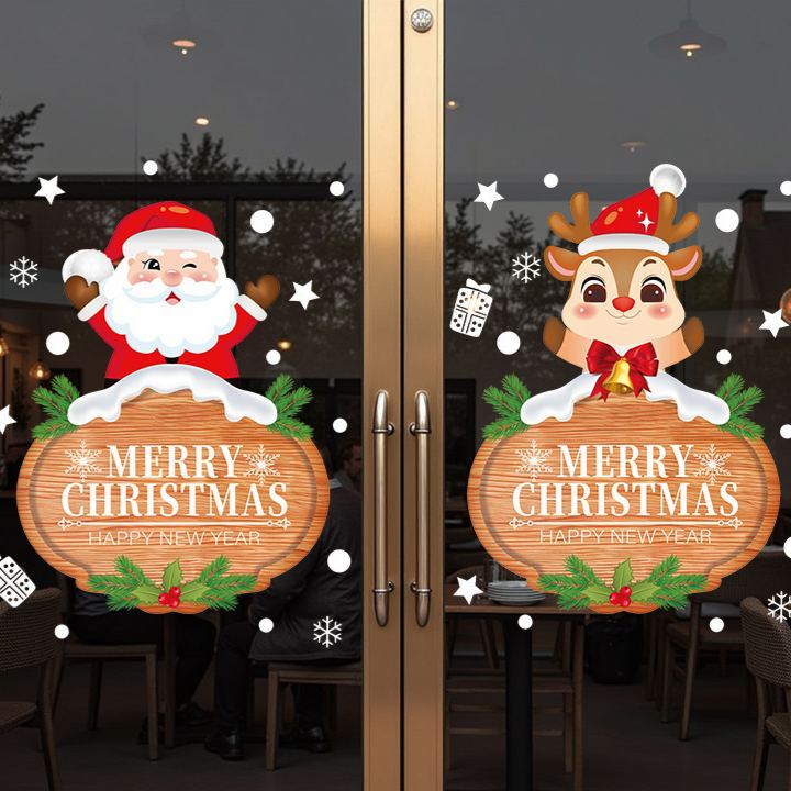 Christmas Window Static Clings Sticker Set