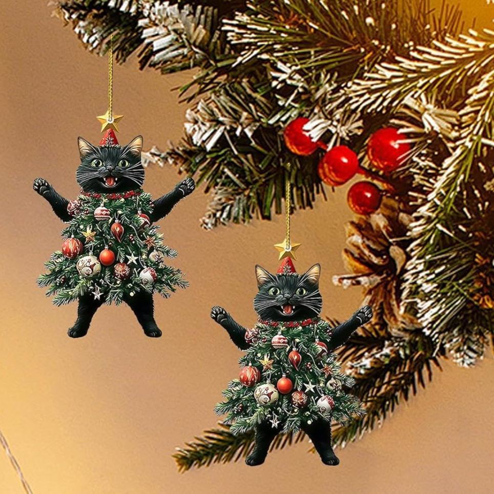 Cat Christmas Tree Ornament