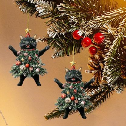 Cat Christmas Tree Ornament
