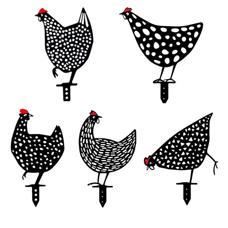Chicken Garden Stake Outdoor Yard Décor