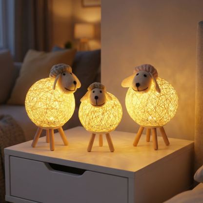 Warm Glow Woven Sheep Night Light