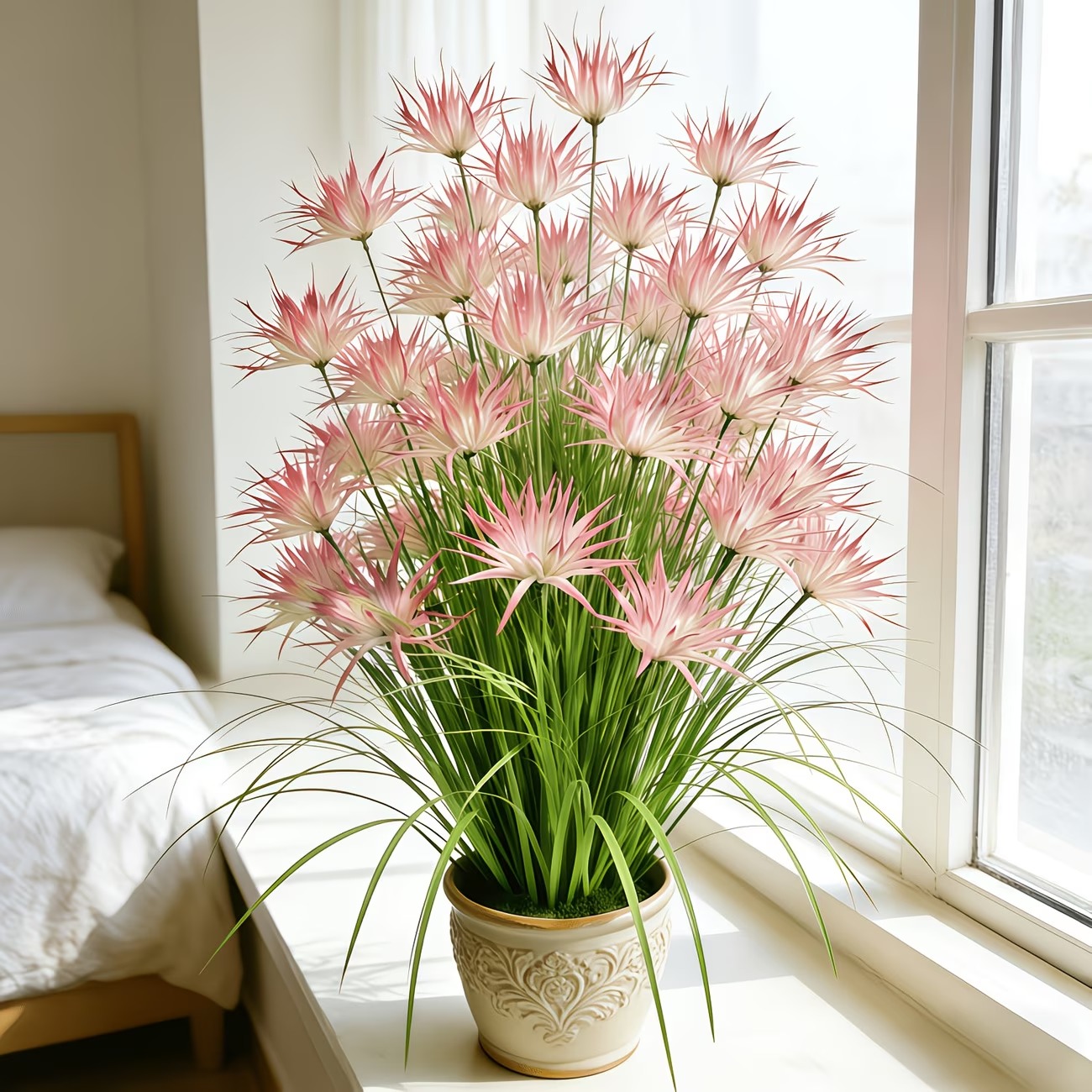Sunny Bloom Faux Blush Meadow Grass