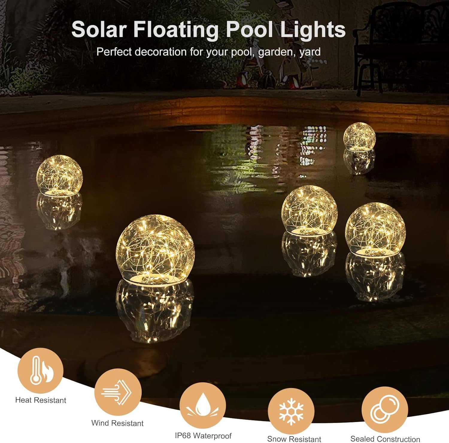 Glow Floating Globe Pool Lights