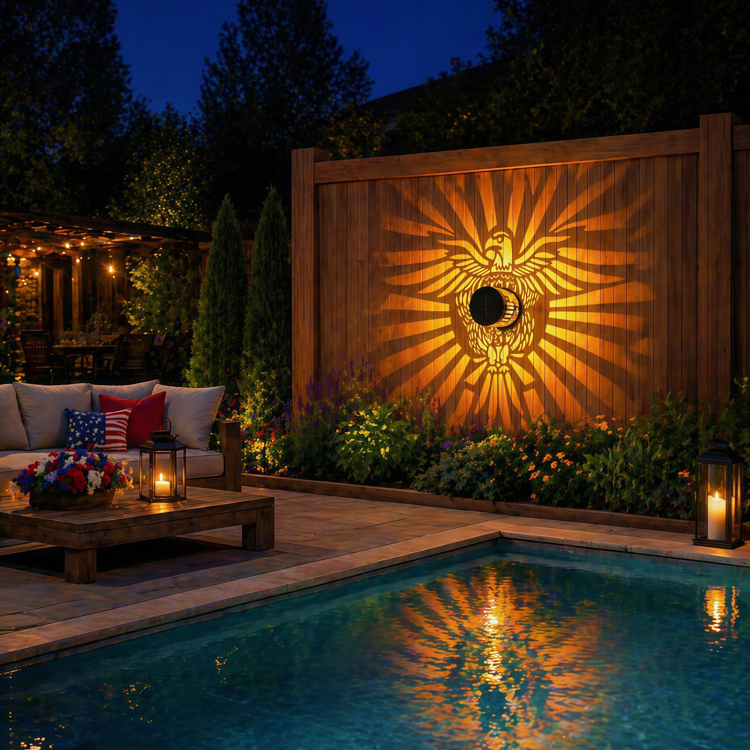 Liberty Eagle Solar Projection Light
