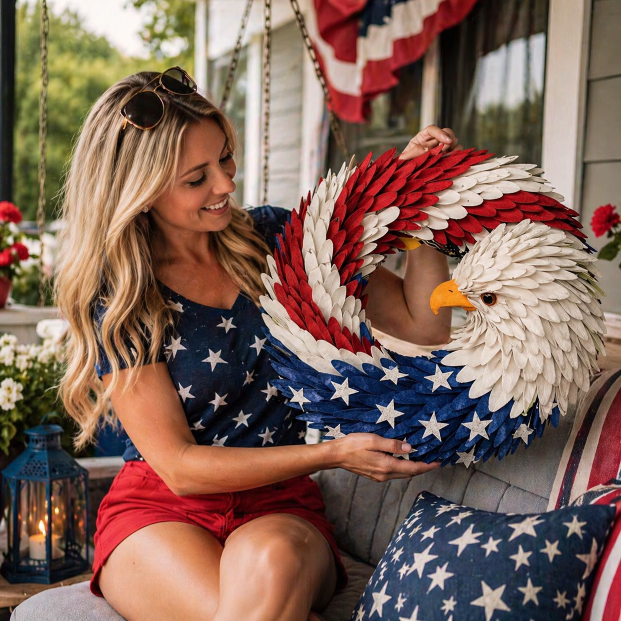 Patriotic Eagle Wreath