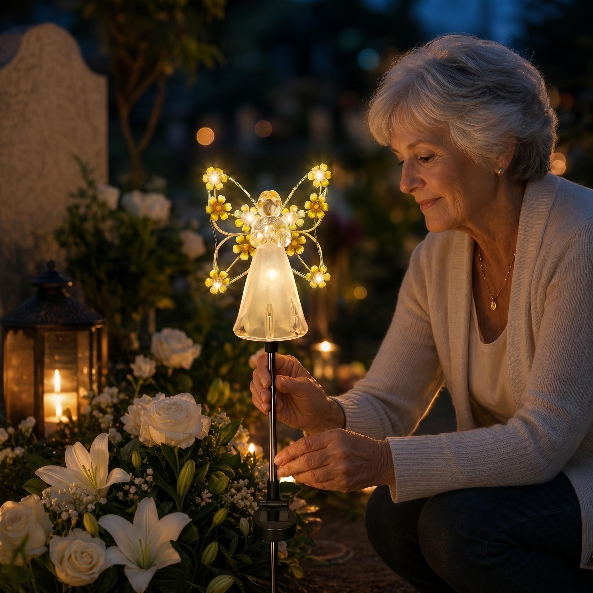 Eternal Bloom Angel Solar Garden Stake Light