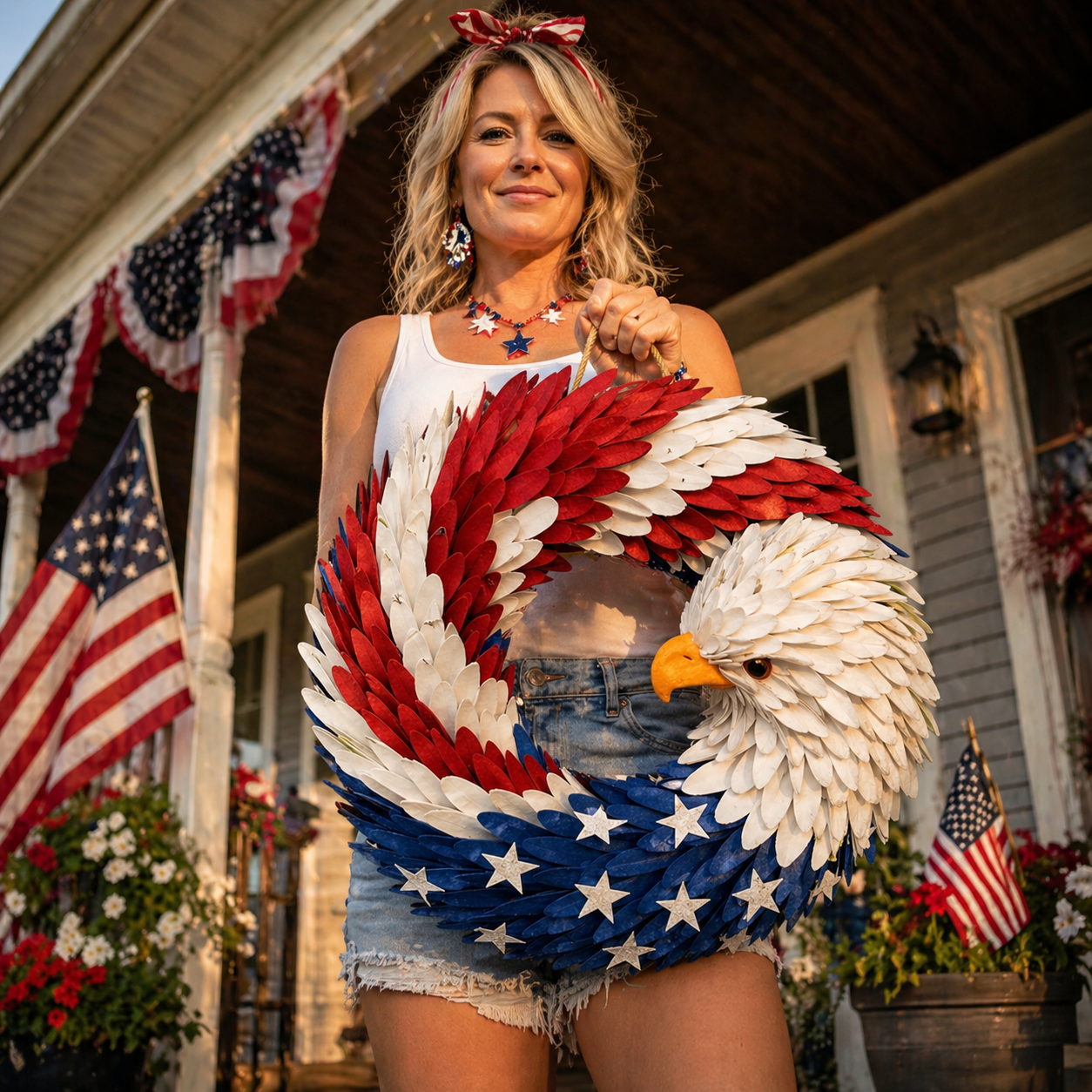 Patriotic Eagle Wreath