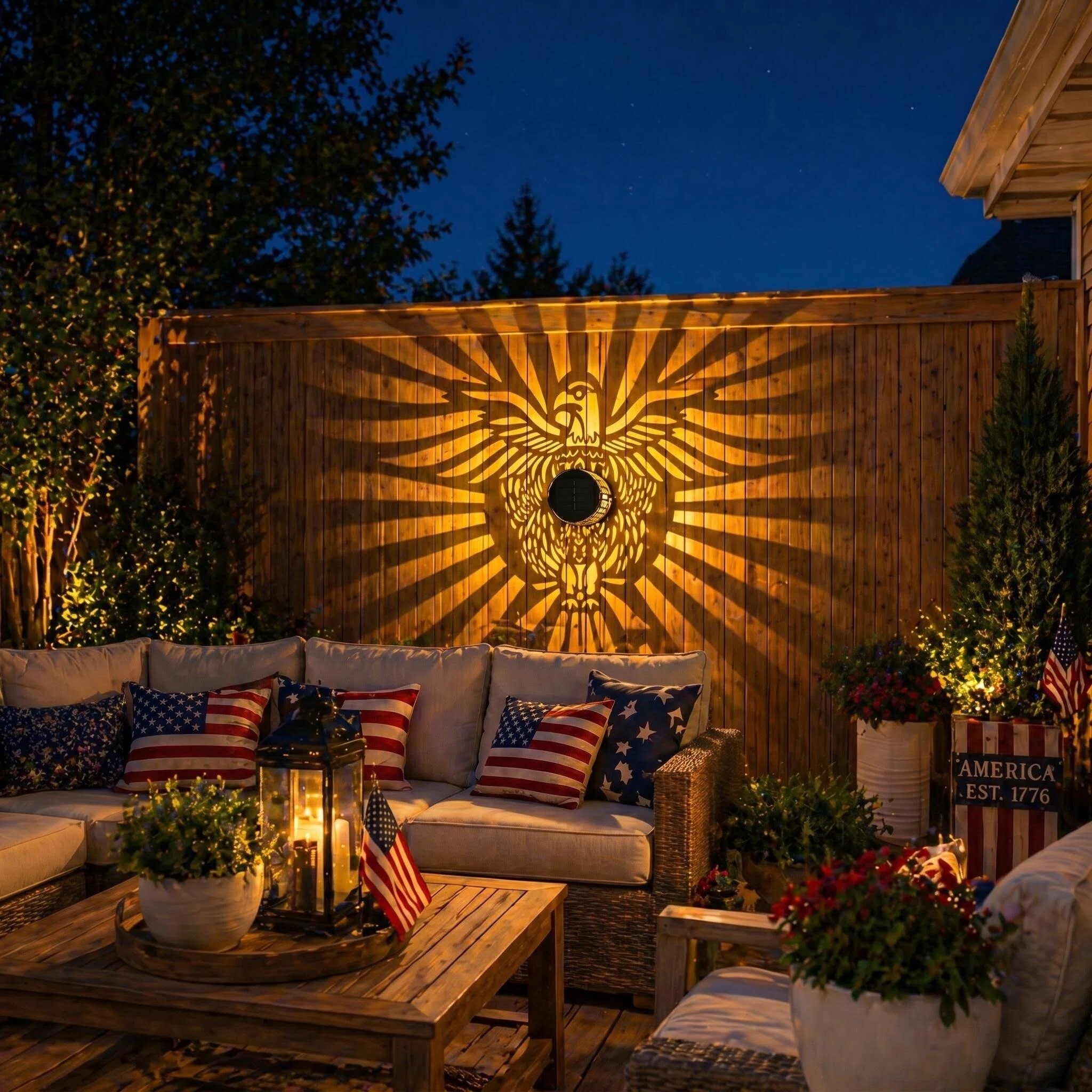 Liberty Eagle Solar Projection Light