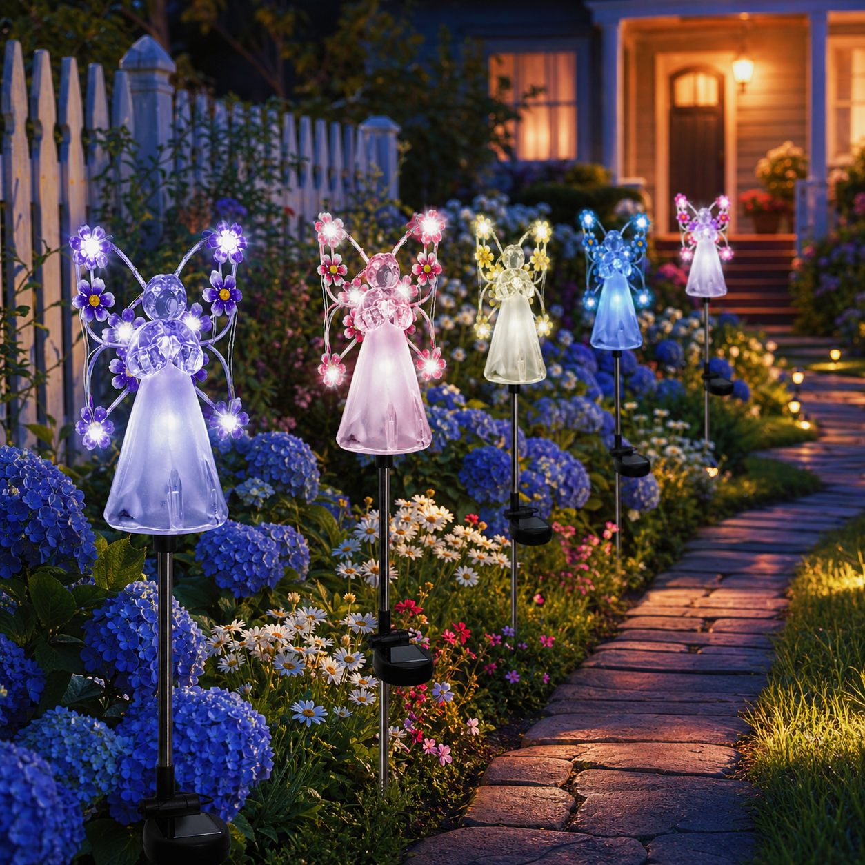 Eternal Bloom Angel Solar Garden Stake Light