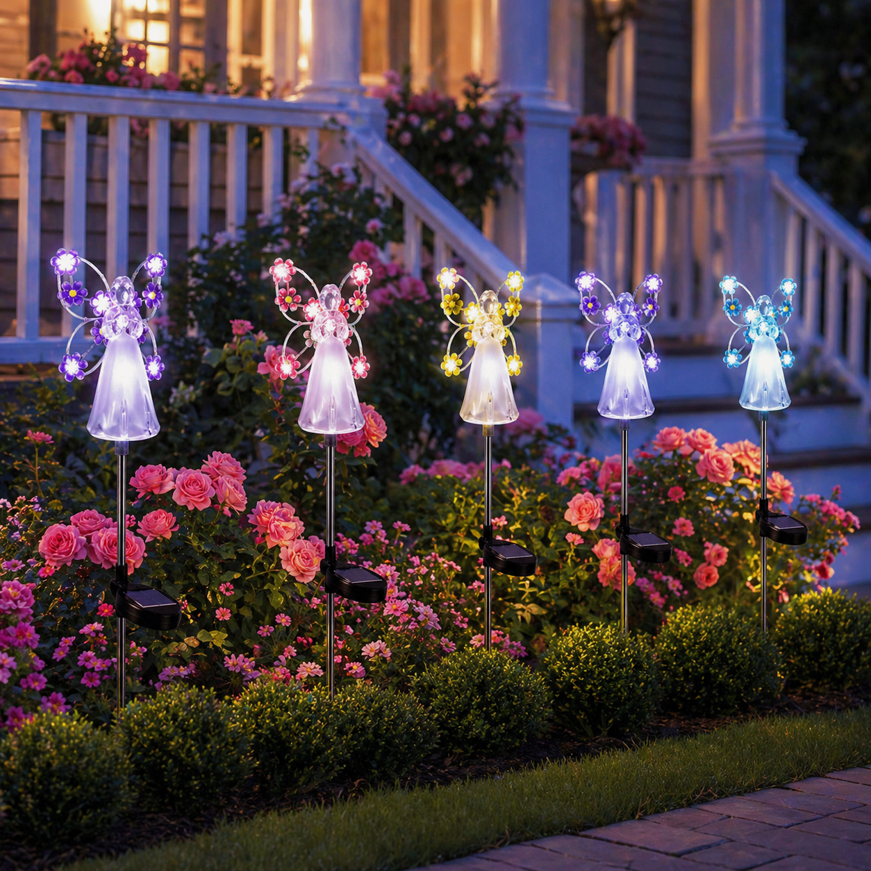 Eternal Bloom Angel Solar Garden Stake Light
