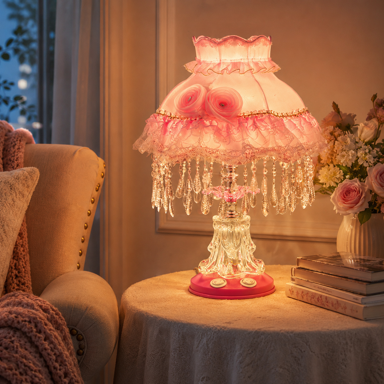 Rosette Manor Vintage Princess Table Lamp