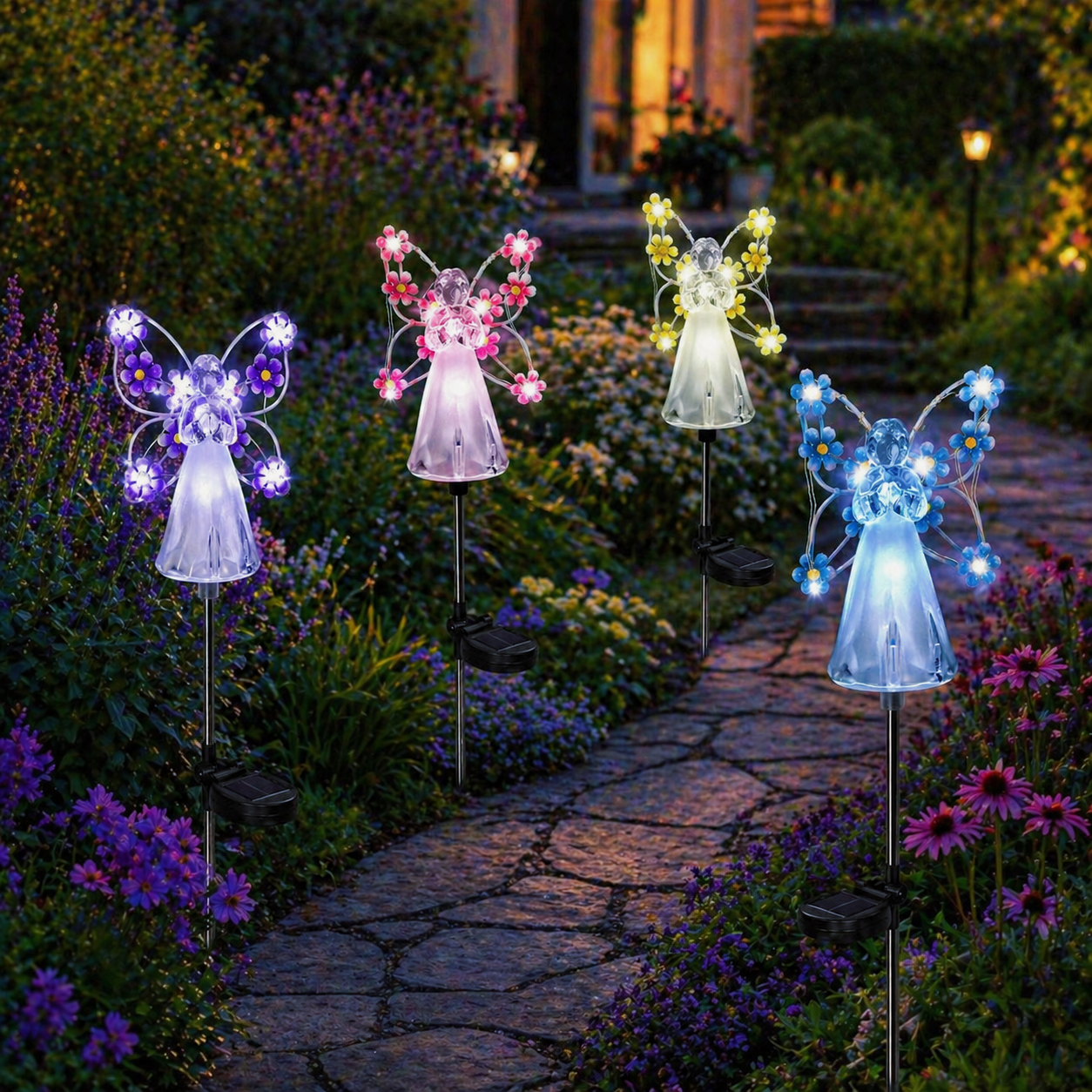Eternal Bloom Angel Solar Garden Stake Light