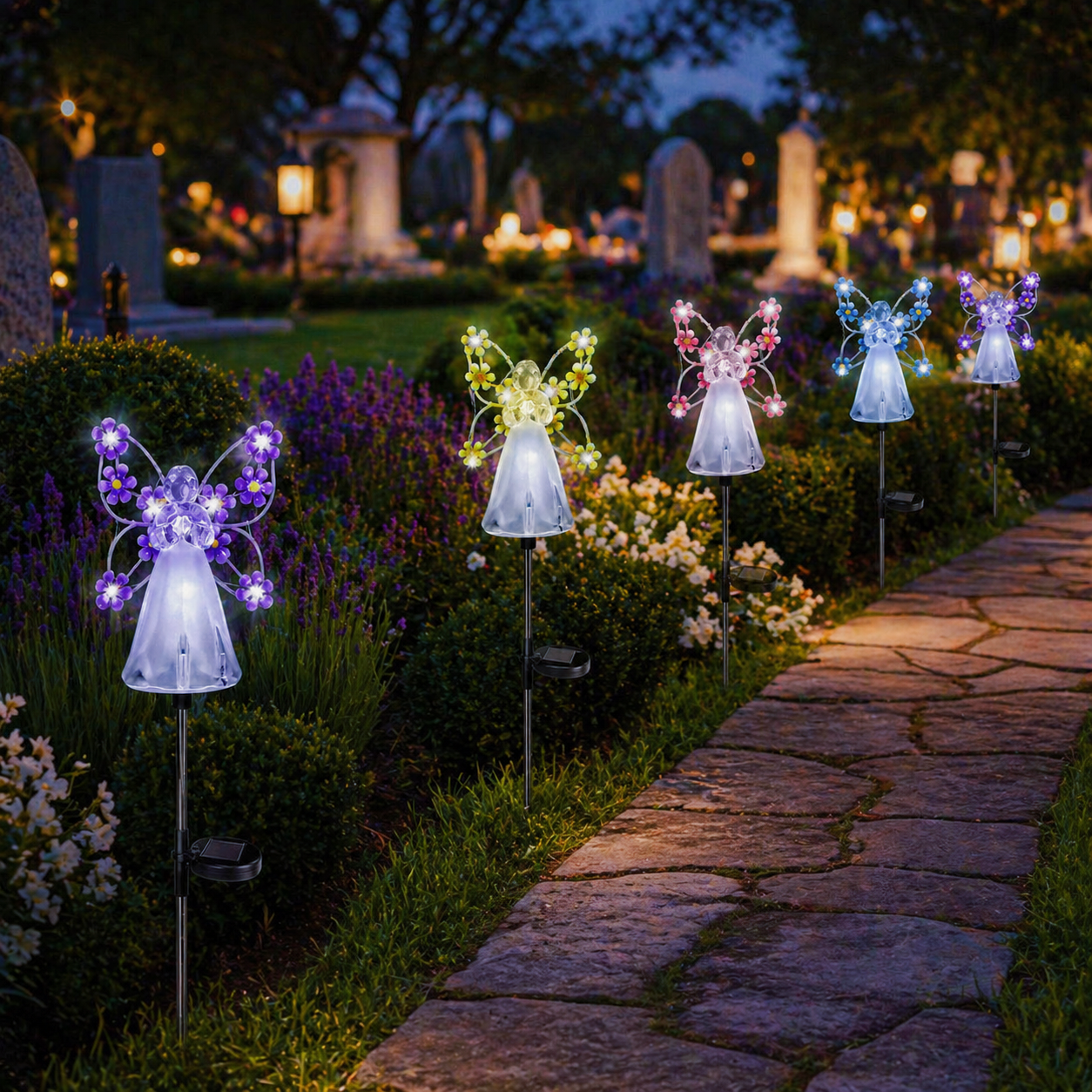 Eternal Bloom Angel Solar Garden Stake Light