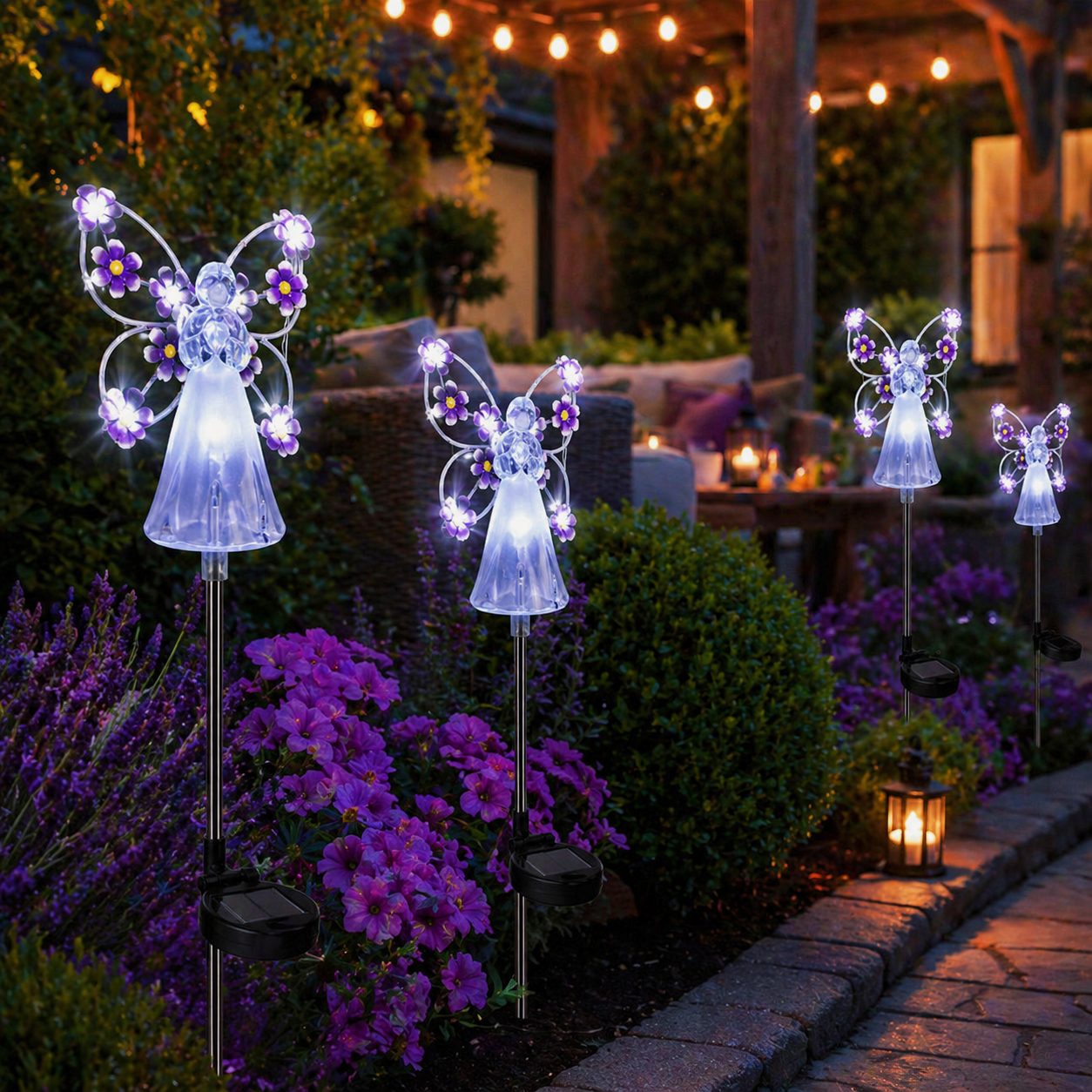 Eternal Bloom Angel Solar Garden Stake Light
