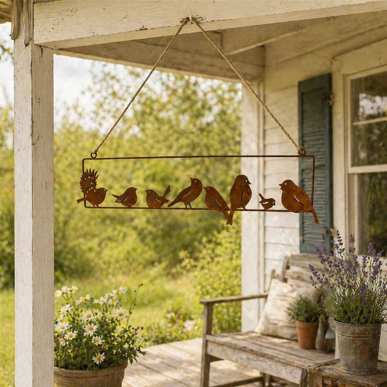 Rustic Hanging Bird Garden Decor