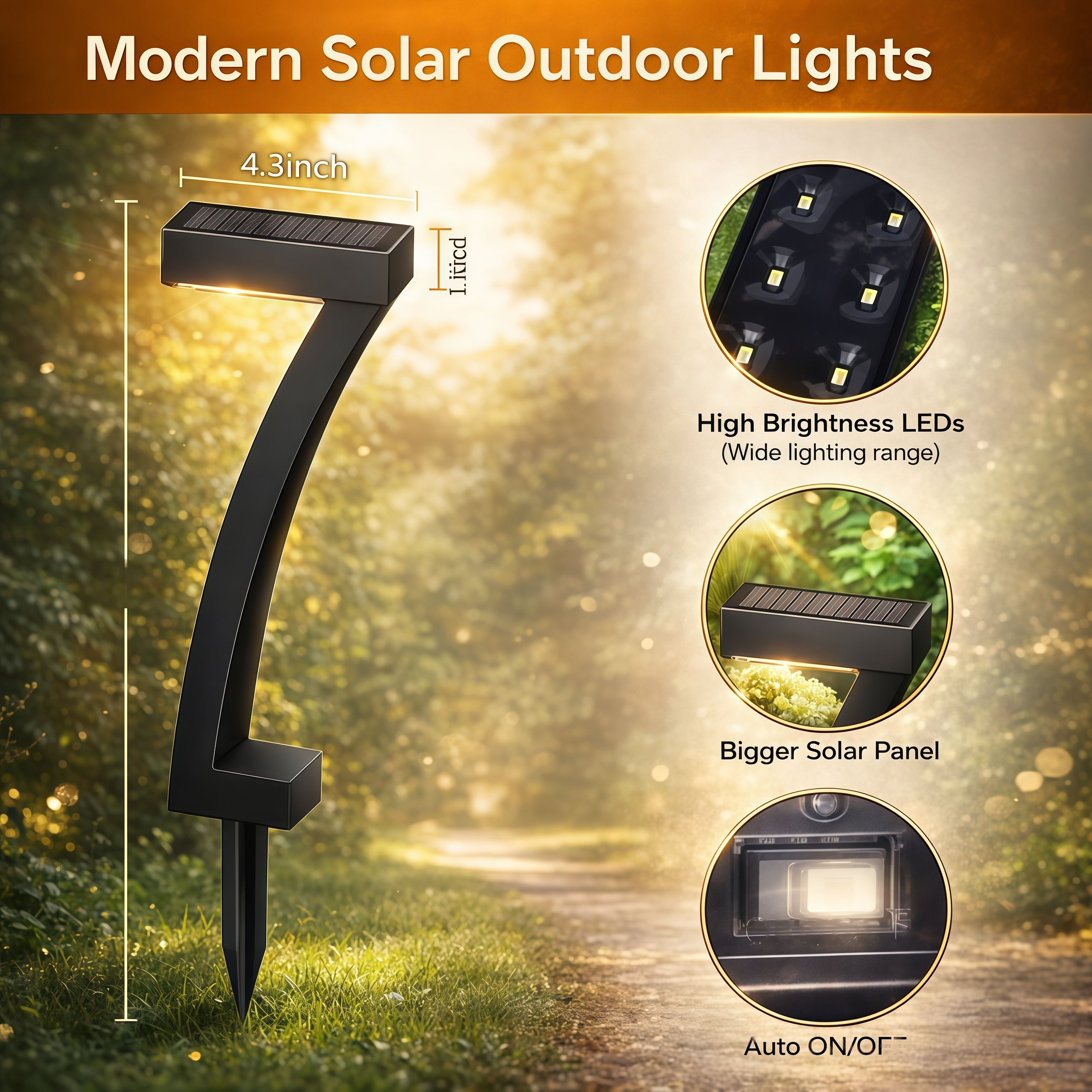 Modern “Z” Shape Solar LED Pathway Lights Warm White 2700K