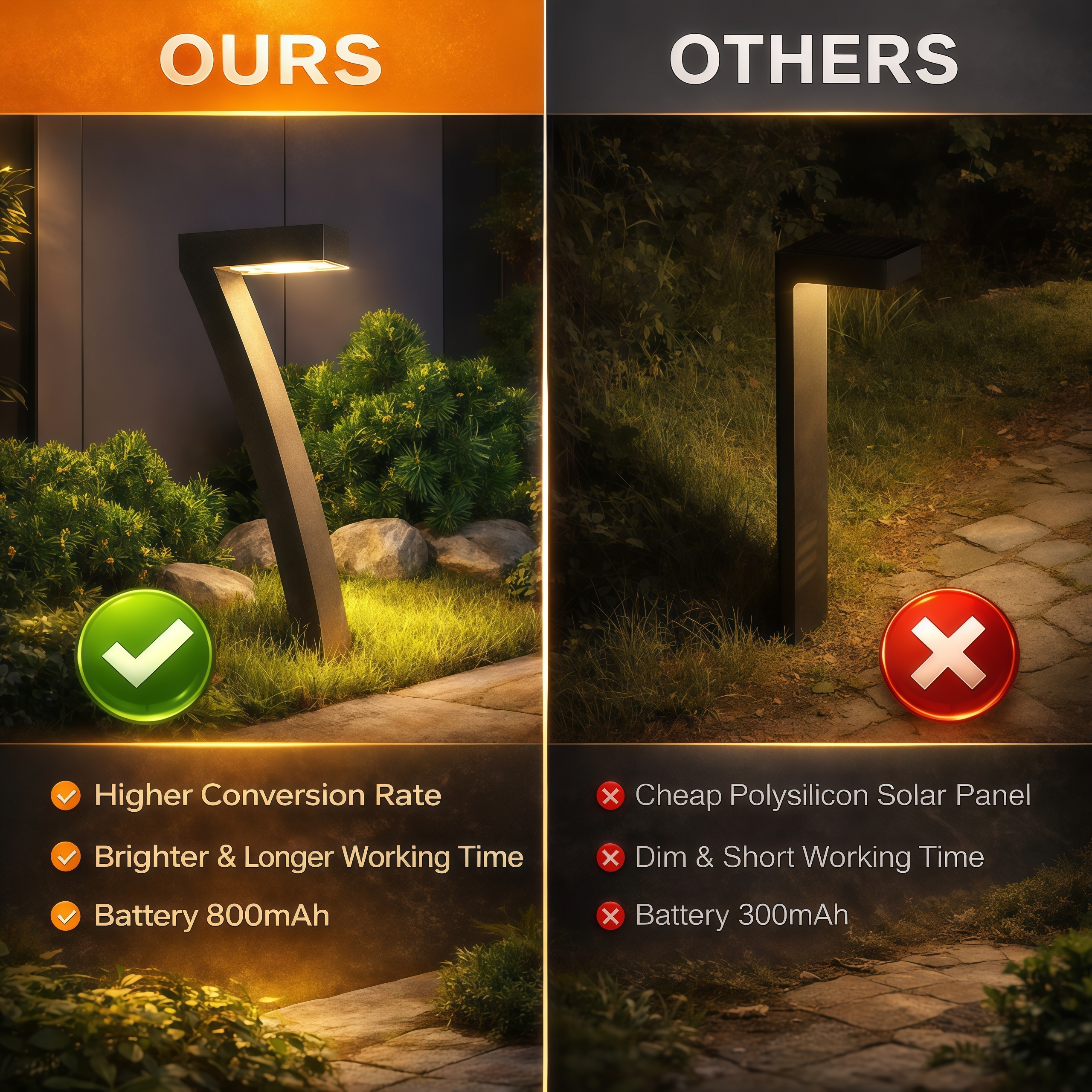 Modern “Z” Shape Solar LED Pathway Lights Warm White 2700K