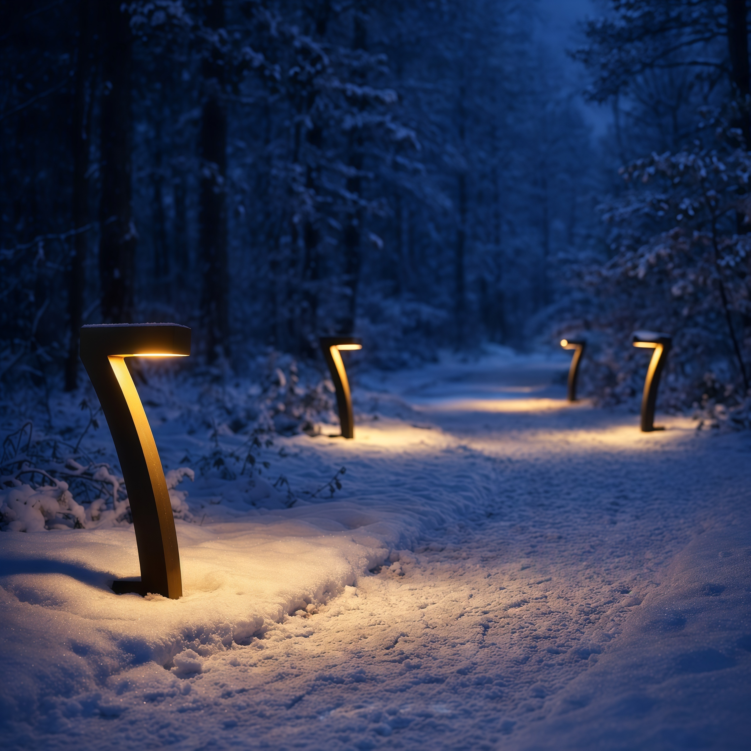 Modern “Z” Shape Solar LED Pathway Lights Warm White 2700K