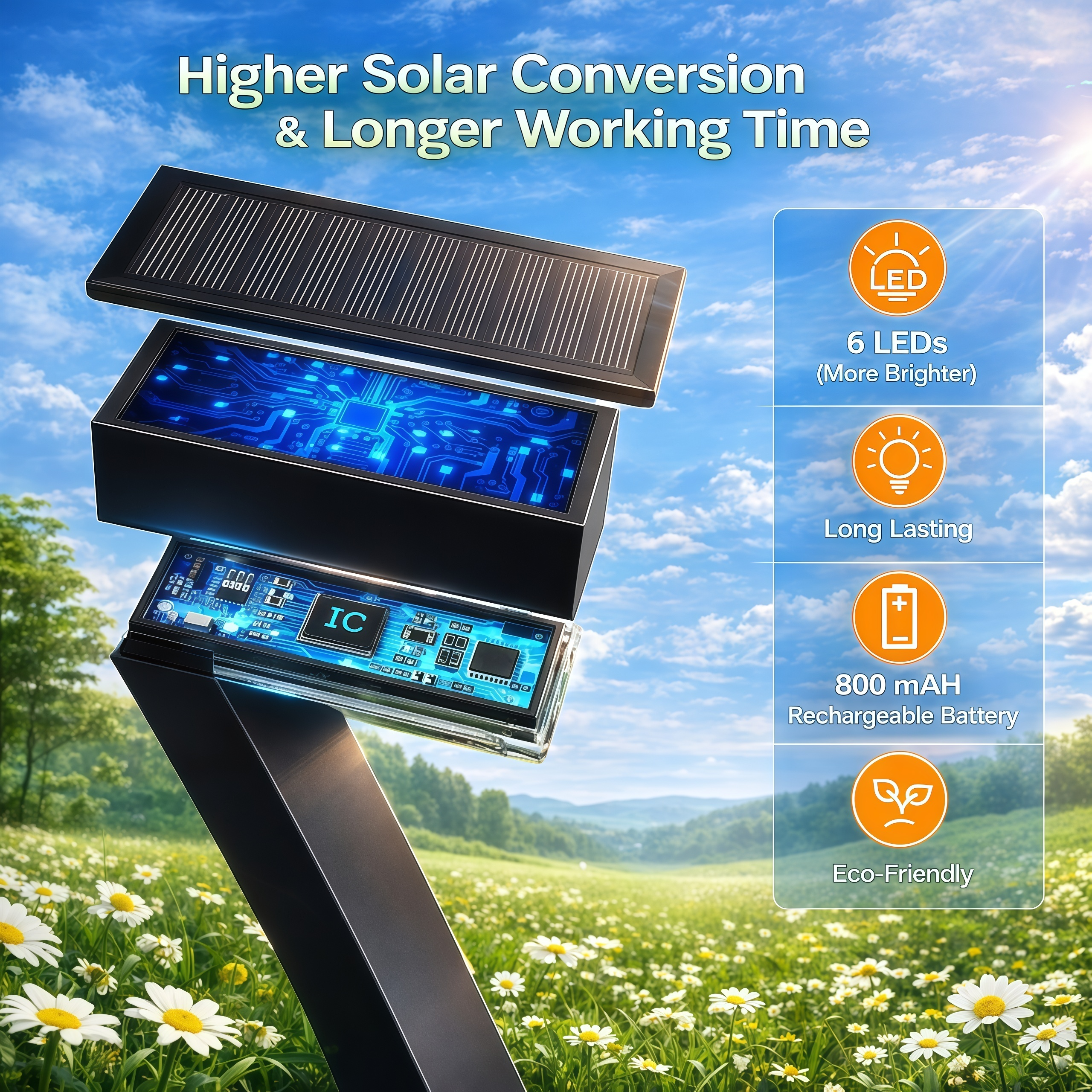 Modern “Z” Shape Solar LED Pathway Lights Warm White 2700K