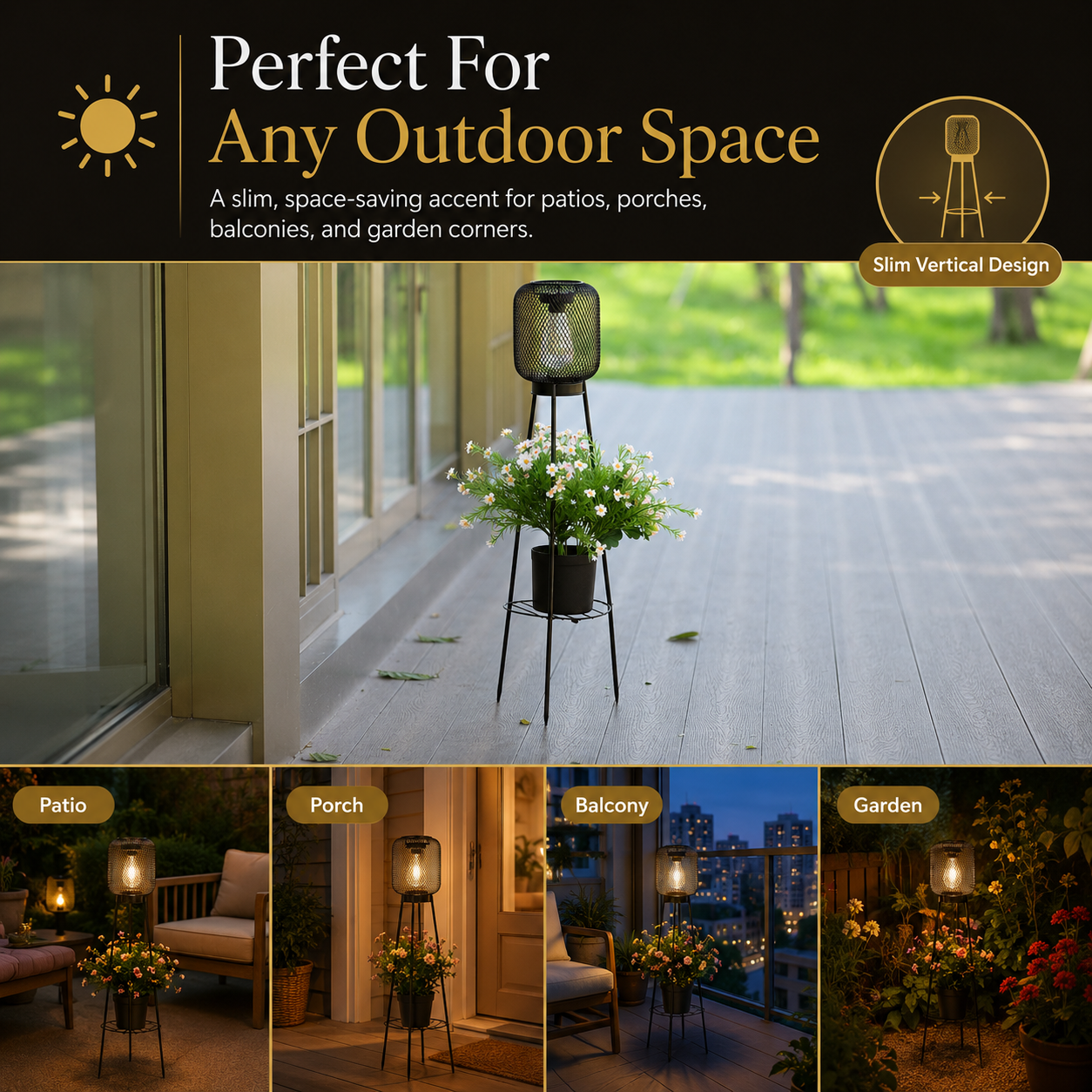 Solar Lantern Plant Stand
