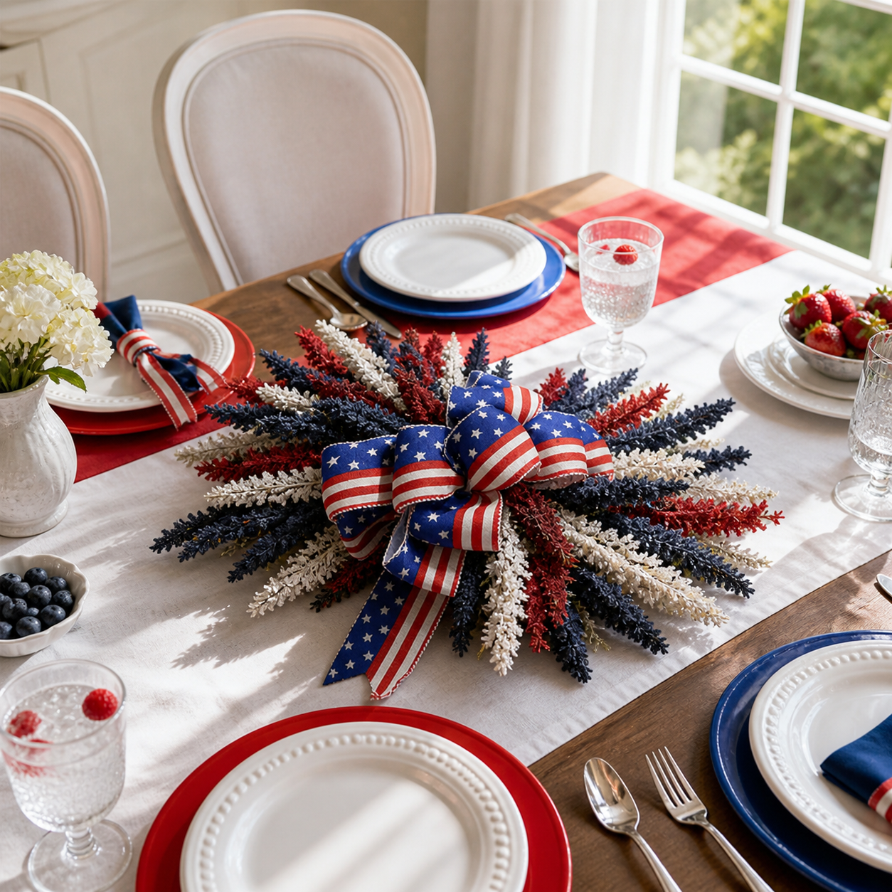 Stars & Stripes Patriotic Floral Wreath
