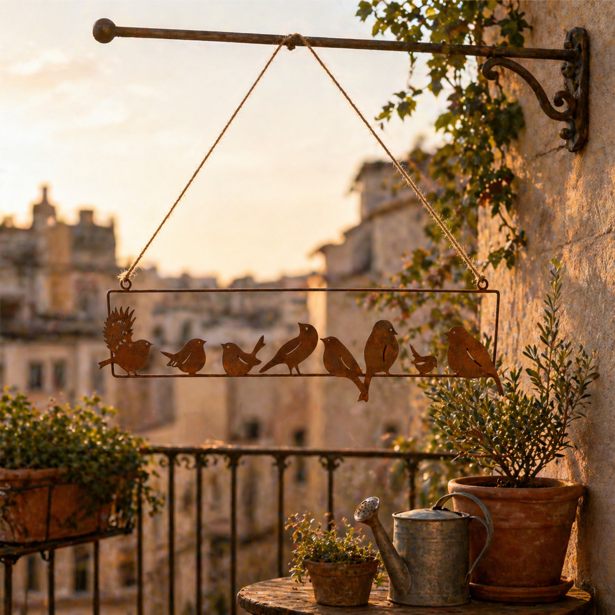 Rustic Hanging Bird Garden Decor