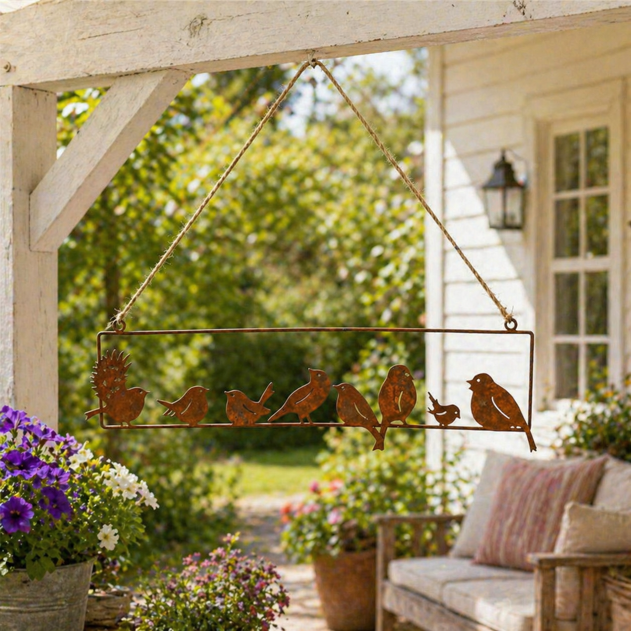 Rustic Hanging Bird Garden Decor