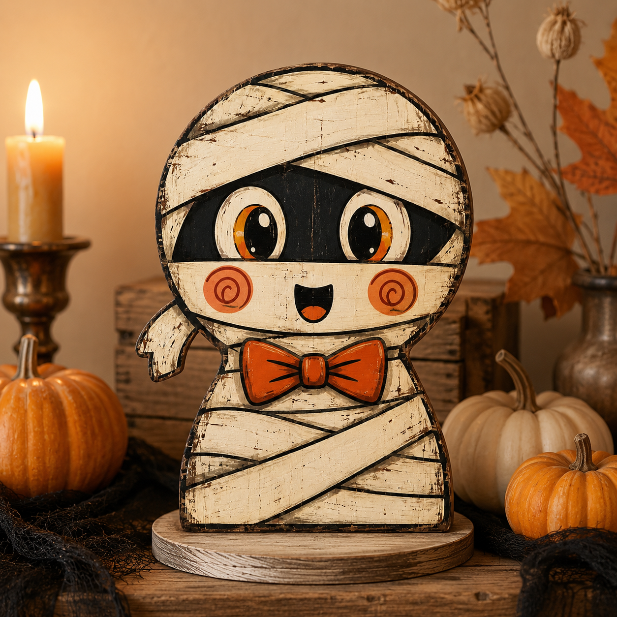Vintage Halloween Wooden Character Tabletop Decor